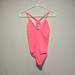 Free People Intimately Hot Pink Ribbed Bodysuit Size XS / Small